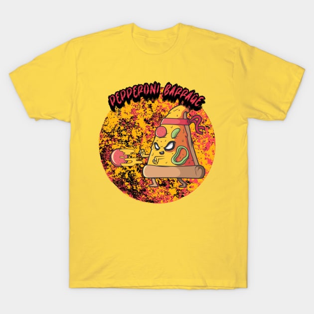 Pepperoni Barrage Graphic T-Shirt by CTJFDesigns